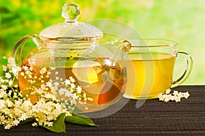 Herbal medicine, tea with elder flower