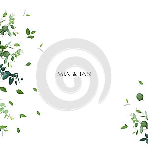 Herbal minimalistic vector frame.