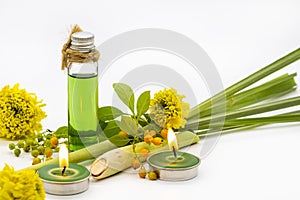 Herbal oils, candle extract lemongrass aromatherapy for health care