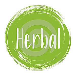 Herbal origination ingredients icon, package label