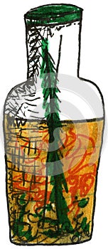 Herbal Potion Bottle Whimsical Artwork