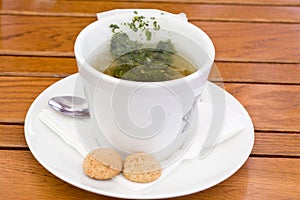 Herbal Tea Bag in cup