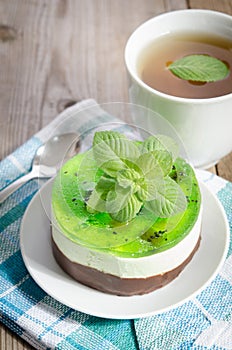 Herbal tea with cake