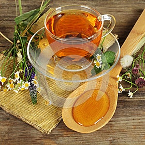 Herbal tea and honey