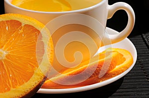Herbal tea with lemon and orange