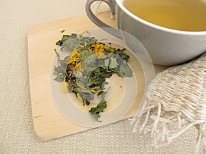 Herbal tea with marigold and cornflower