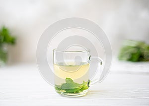 Herbal tea with mint, thyme, sage