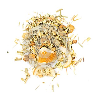 Herbal tea mix contains lemon grass