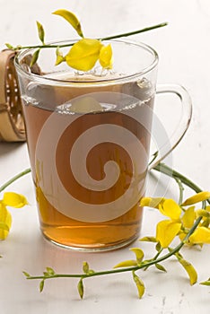 Herbal tea. Retama sphaerocarpa. photo