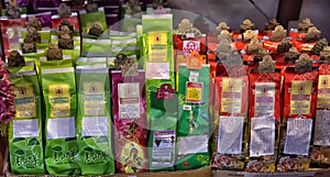 Herbal teas in the store