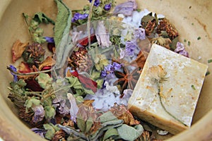 Herbalism Medicinal Flowers And Plants Beauty Cosmetics Bohemian Natural Remedies Gypsy Natural Soap Therapy Well-Being Skin Care photo