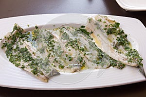 Herbed anchovie fish fillet tapas