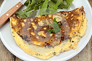 Herbed omelette and bacon