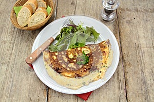 Herbed omelette and bacon