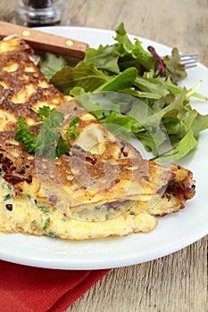 Herbed omelette and bacon