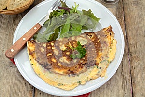 Herbed omelette and bacon