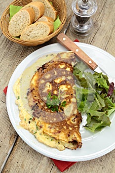 Herbed omelette and bacon