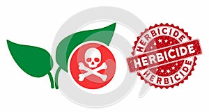 Herbicide Icon with Textured Herbicide Seal