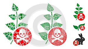 Herbicide toxin Mosaic Icon of Rough Items