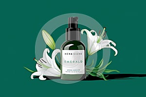 Herbivore Emerald Serum Bottle with Lilies photo