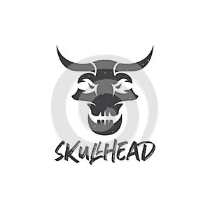 Herbivore head skull logo design vector graphic symbol icon illustration creative idea