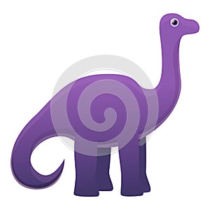 Herbivorous dinosaur icon, cartoon style