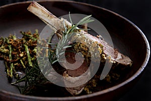 Herbs crusted racks of lamb photo