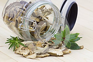 Herbs and dried mushrooms