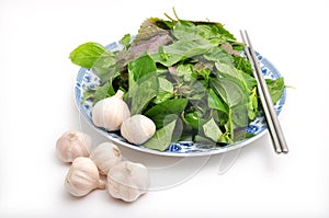 Herbs and garlic