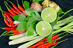 Herbs for Thai Spicy Lemongrass Soup.