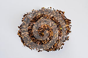 Herbs of toasted Erva-mate. Erva-mate is used to prepare a hot o