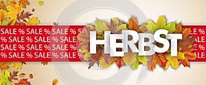 Herbst Autumn Foliage Red Sale Percent Text Banner