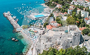 Herceg Novi, Montenegro aerial view on city
