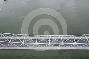 The Hercilio Luz Bridge, in Florianopolis, Brazil.