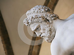 face of Hercules , marble statue by Giambologna in Florence. photo