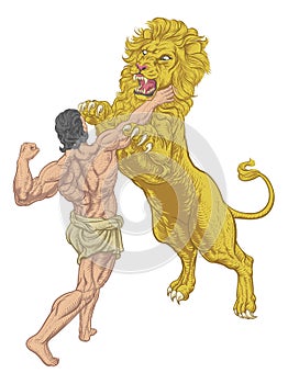 Hercules Fighting the Nemean Lion photo