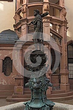 Hercules fountain in the courtyard of the town hall Roemer, Frankfurt photo