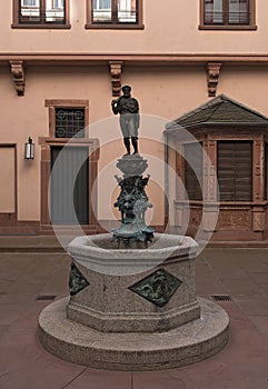 Hercules fountain in the courtyard of the town hall Roemer, Frankfurt photo