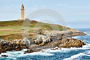Hercules lighthouse. A Coruna, Spain