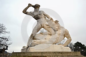 Hercules and Minotaur statue in Tuileries garden