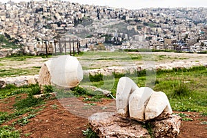 Hercules statue remnants at the Citadel in Amman, Jorda