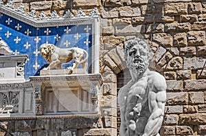 Hercules statue at Signoria square in Florence, Italy photo