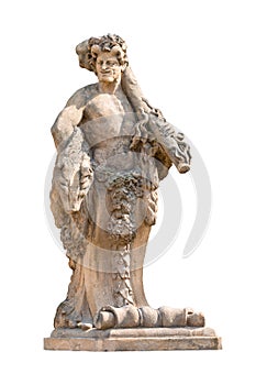 Hercules Strangling Beast Marble Statue isolated on white