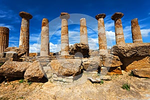 Hercules Temple in Agrigento archaeological park. Sicily