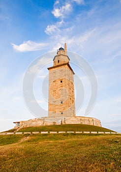 Hercules tower (lighthouse)l in La Coruna, Spain.