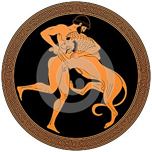 Hercules wrestling the Nemean Lion