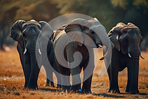 A herd of elephants photo