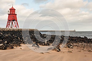 Herd Groyne lighthouse in South Shields