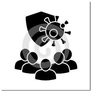 Herd immunity glyph icon