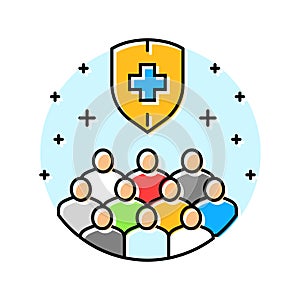 herd immunity immunization color icon vector illustration